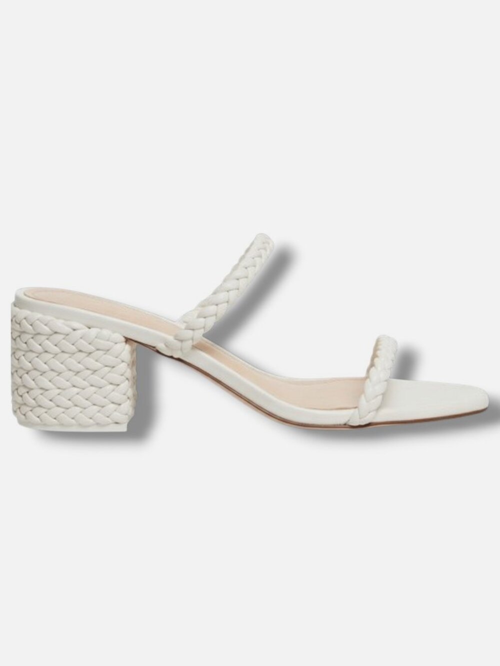 Saks Fifth Avenue Women's White Strappy Leather Sandals Shoe Size EU:37.5 US:7.5